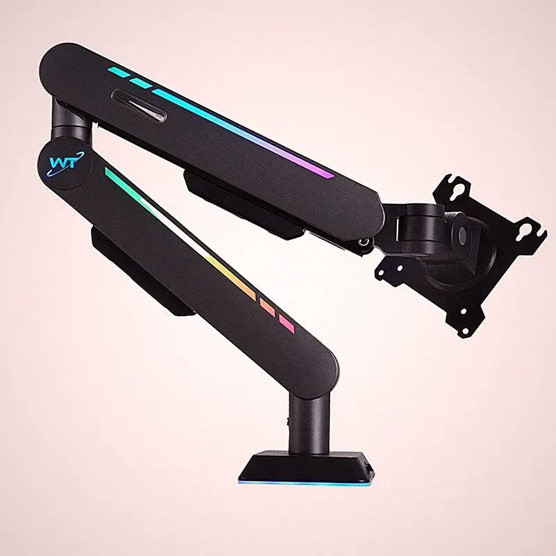 Gaming Monitor Arm Cold-Rolled Steel Ultrawide 32" Screen Mount RGB Light Stand`