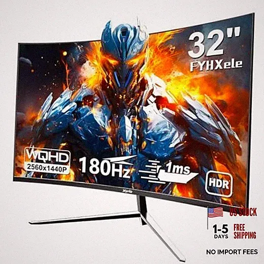 Gaming Monitor, Curved Computer Monitor 32'', Curved 32in-QHD-180Hz-Curved