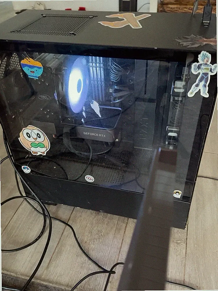 Gaming PC Setup RTX 3070 32GB RAM 1TB SSD + 27” 180Hz Monitor Cords Manuals Mic