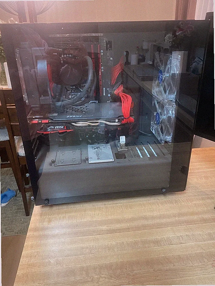 gaming pc used MSI 1080 ti with Asus monitor
