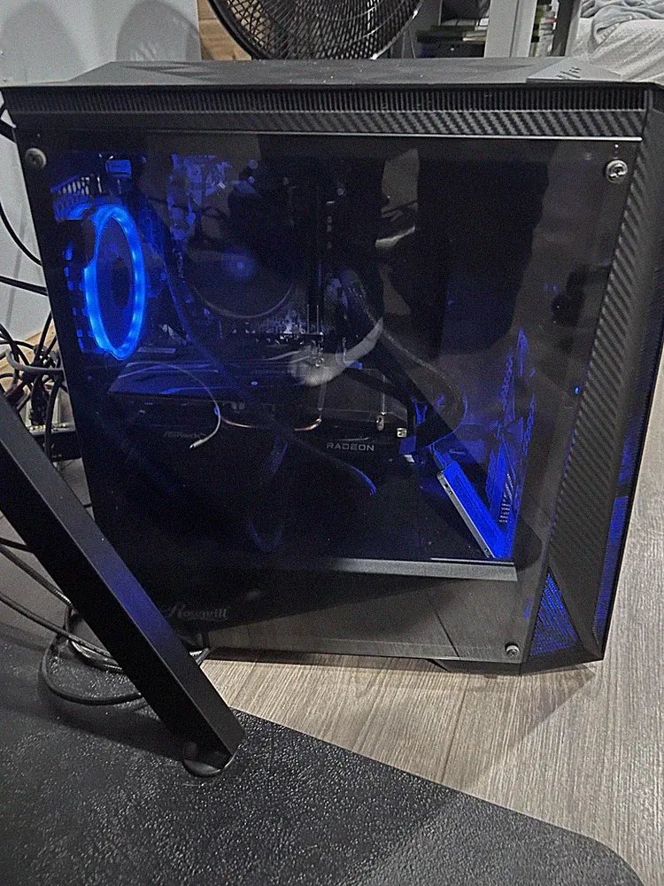 Gaming PC with 2 60hz Monitors, RGB Keyboard, RGB Mouse, and WiFi adapter