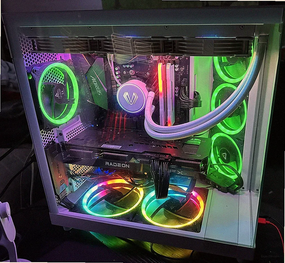 Gaming PC With 2 Monitors, Blue Yeti Mic, Logitech Mouse And Streaming Webcam