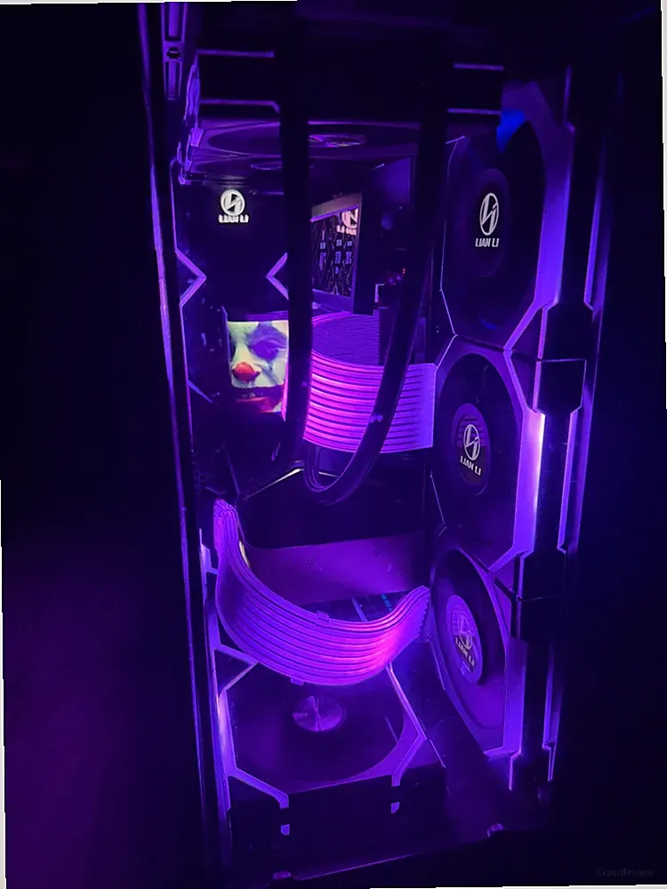 gaming pc with 45 inch oled monitor and more