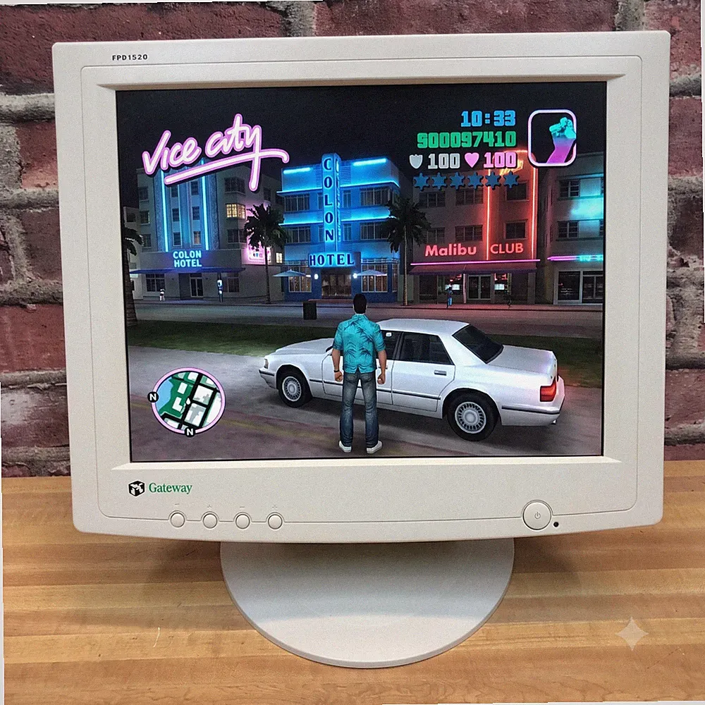 Gateway FPD1520 15" Vintage 4:3 LCD Monitor Retro PC Gaming VGA TESTED WORKS
