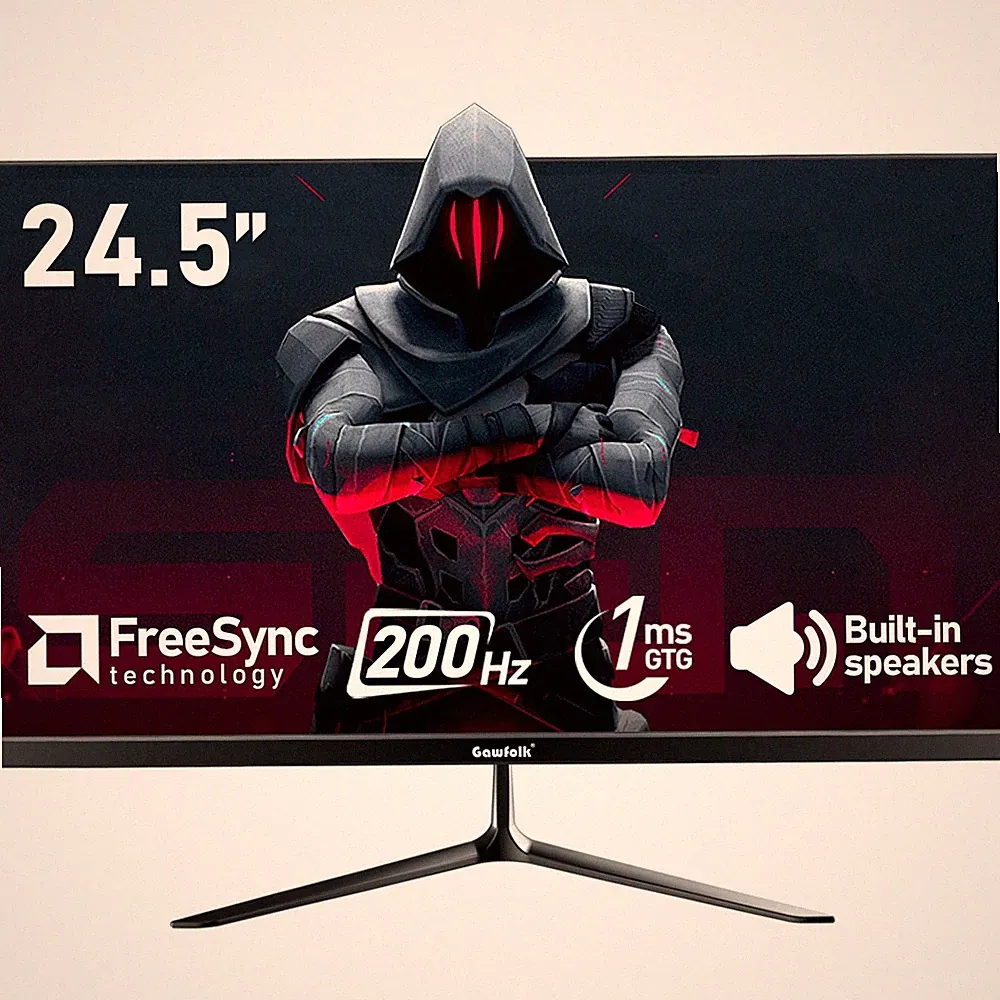 Gawfolk 24.5 Inch PC 200Hz Gaming Monitor, FHD 1080p screen, Built-in speaker...