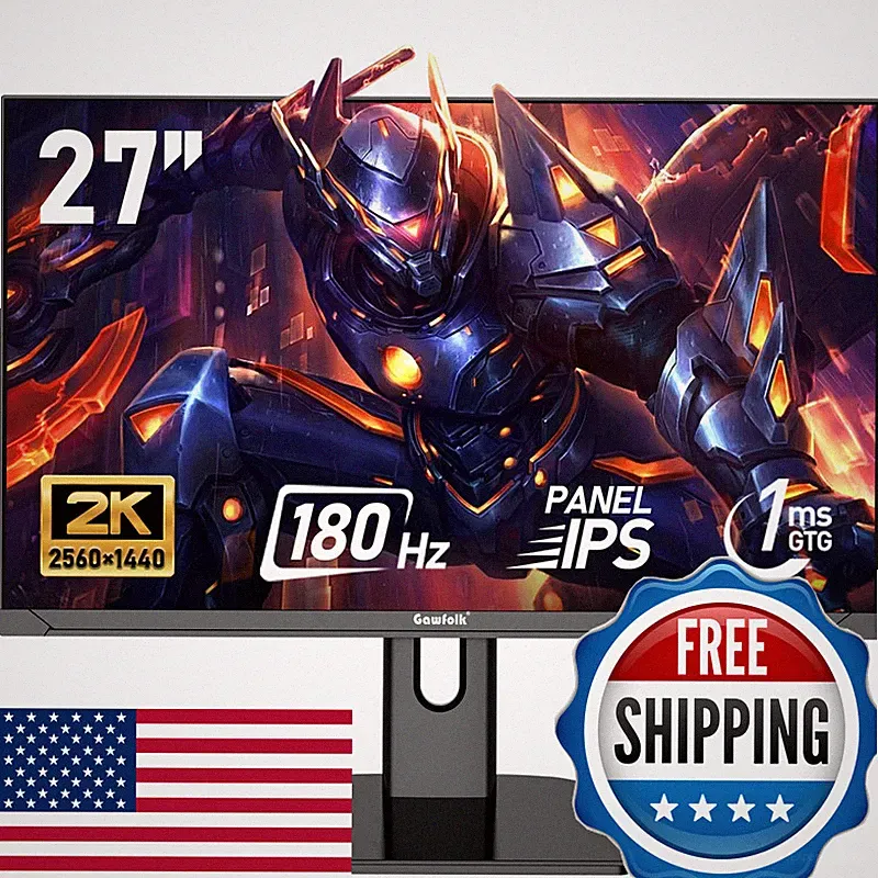 Gawfolk 27 Inch 2K Qhd25601440 Pc Screen 180Hz Gaming Monitor 1Ms Without Bezel