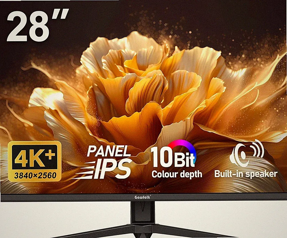 Gawfolk 28 Inch 4K Monitor IPS 60Hz, UHD(3840X2560P) PC Screen Built-In Speakers