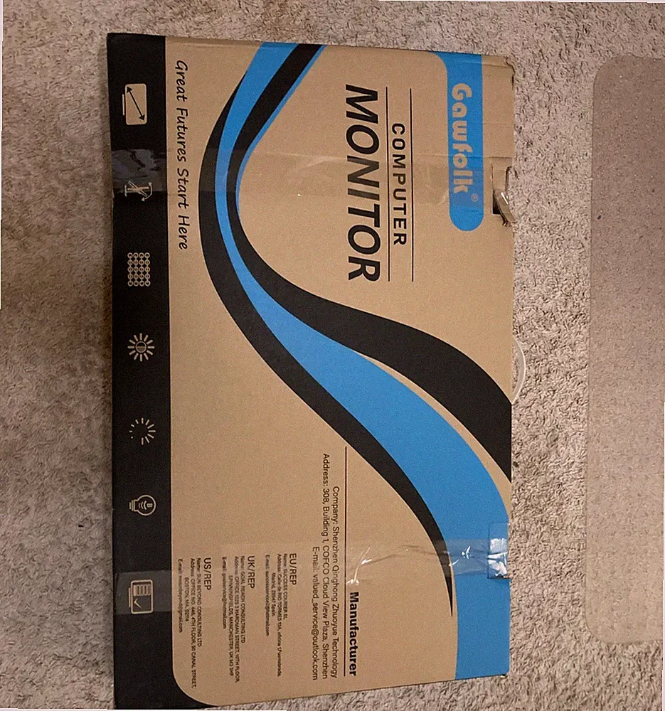 Gawfolk 32" 180Hz 1080p Curved Gaming Monitor - Broken Screen, For Parts/Repair