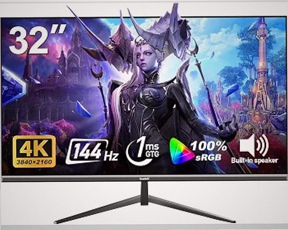 Gawfolk 32-inch 4K Ultra HD Computer Monitor, 144Hz Gaming Screen, 1ms, Adaptive