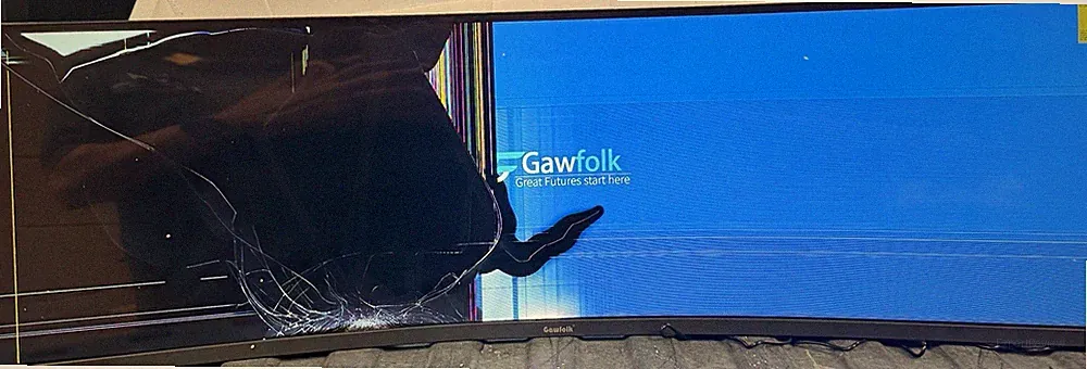Gawfolk GF490F 49” Curved Gaming Monitor 5120x1440 165Hz Cracked Screen Parts