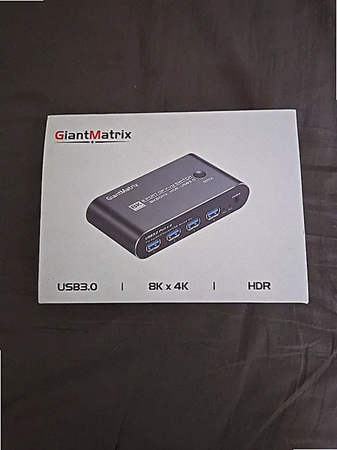 GiantMatrix USB 3.0 2-Port DisplayPort KVM Switch 8K 60 Hz 4K 175 Hz HDR