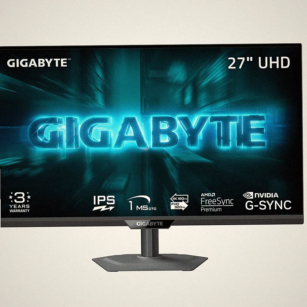 Gigabyte 27" 4K UHD Monitor FreeSync Premium & G-SYNC Height, Swivel, Pivot Tilt