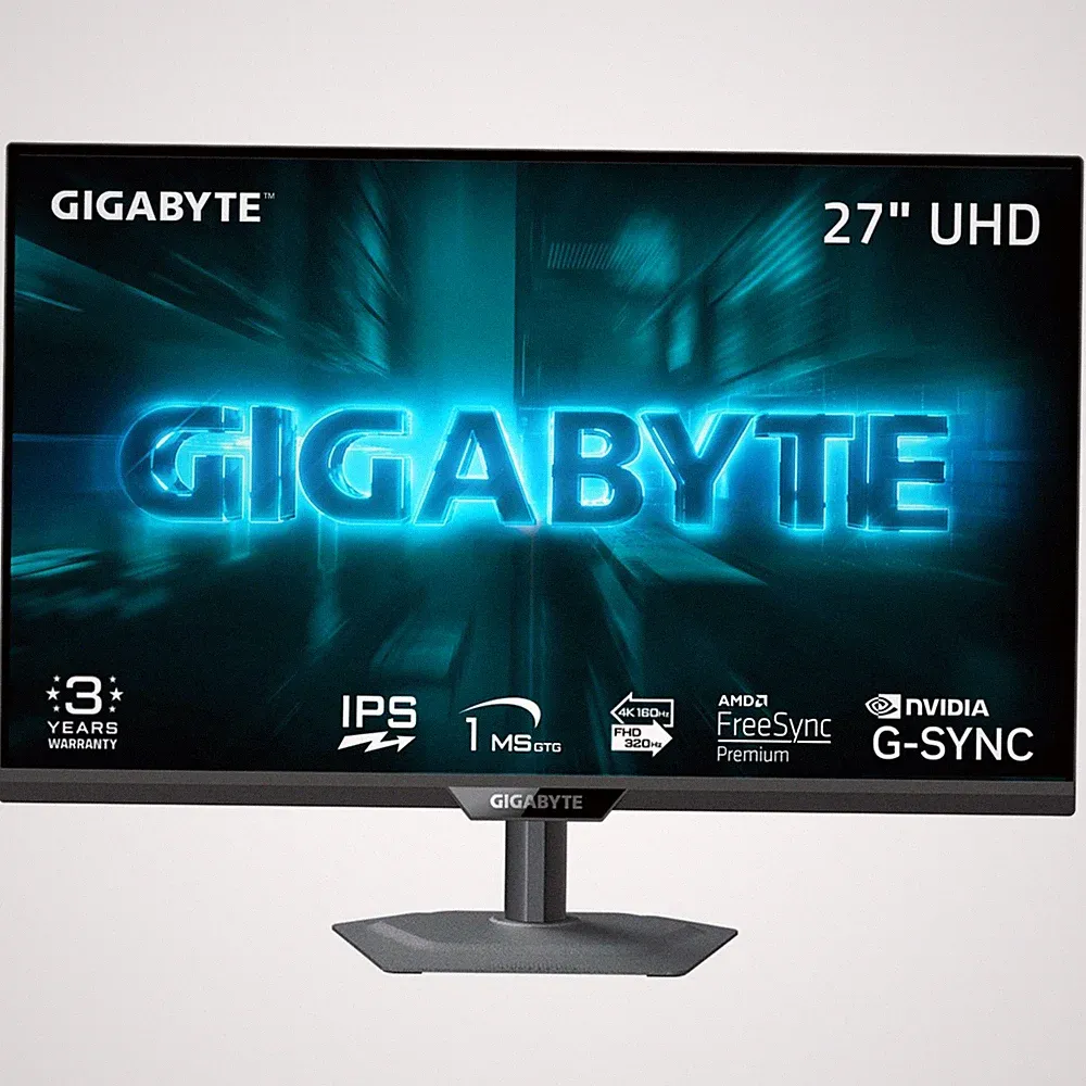 Gigabyte 27" 4K UHD Monitor FreeSync Premium & G-SYNC Height, Swivel, Pivot Tilt