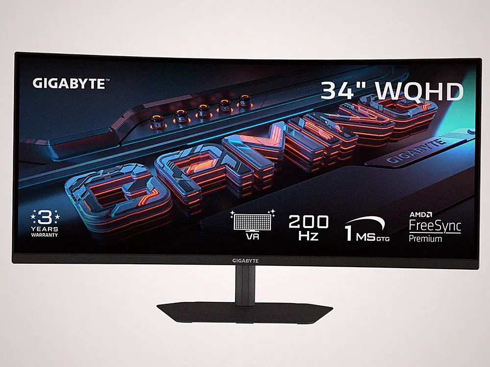 GIGABYTE 34 inch QHD 2K 1440P 200Hz AMD FreeSync Premium HDR400 Built-in Speaker