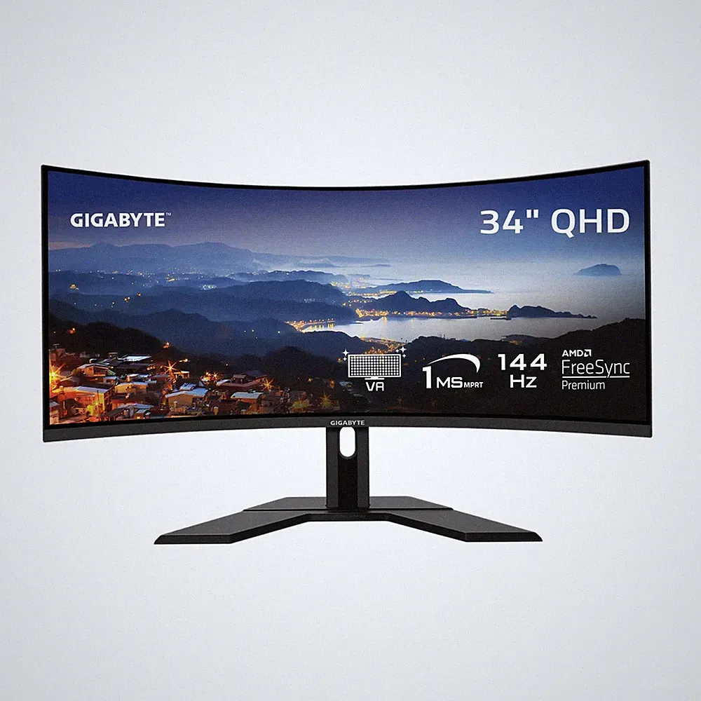 GIGABYTE G34WQC Advance 34in Curved Ultrawide 144Hz 3440x1440 Gaming Monitor