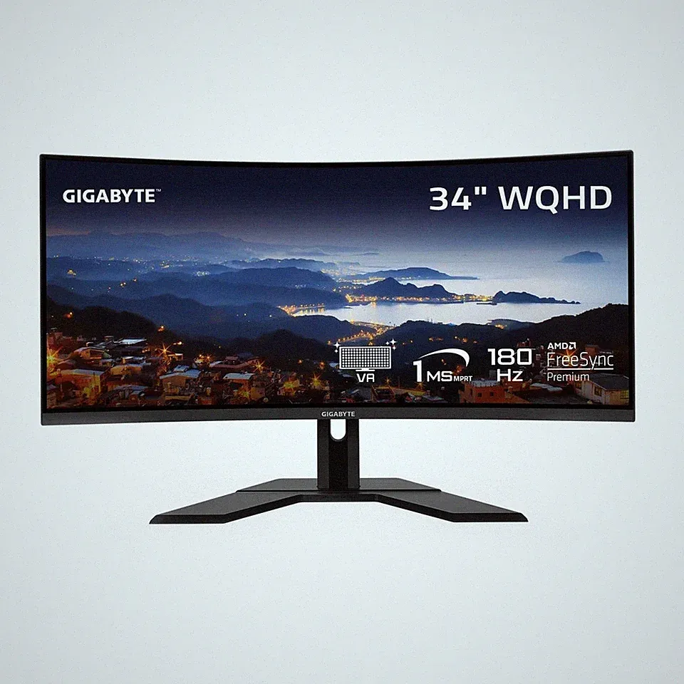GIGABYTE G34WQCP 34" UWQHD 2K Curved Gaming Monitor - 3440 x 1440 1500R 180Hz