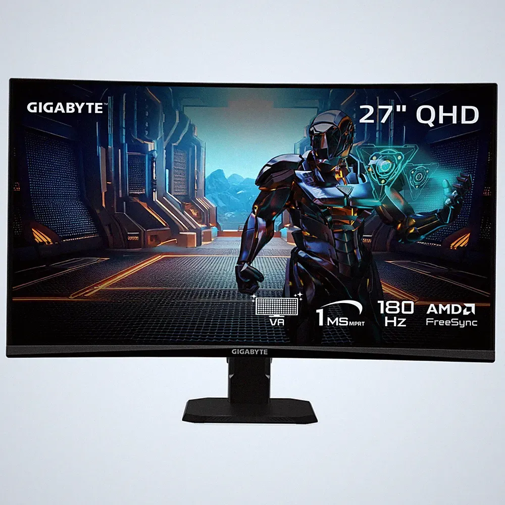 GIGABYTE GS Series 27" QHD 2K 1ms Widescreen 180Hz Curved, Tilt Gaming Monitor