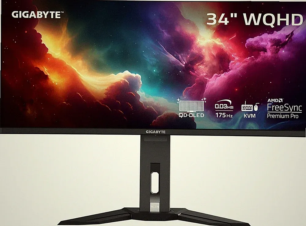 Gigabyte MO34WQC SA 34" 2K WQHD 3440 x 1440 175Hz Curved QD-OLED Gaming Monitor