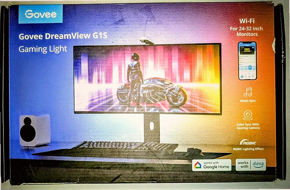 Govee DreamView G1S Gaming Light for 24-32" Monitors H604D RGBIC Wifi Read Descr