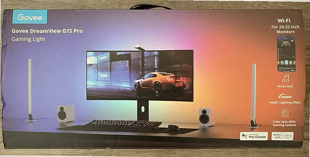 Govee DreamView G1S Pro Gaming Light Kit RGBIC WiFi 24-32” Monitor H604C