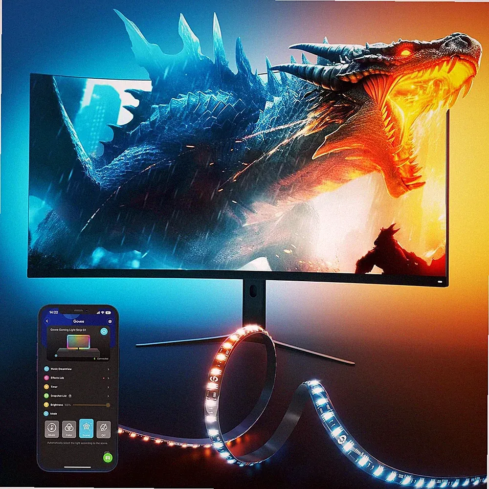 Govee Gaming Light for Monitor G1, RGBIC LED Backlight for 27-34 Inch PC