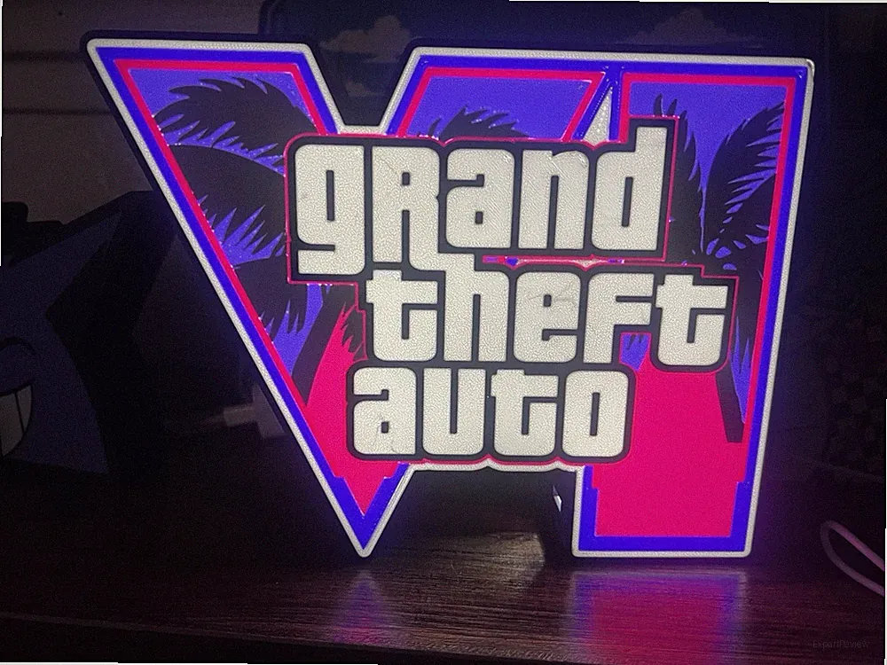 Grand Theft Auto Inspired LED Light Box – Neon Gaming Room Decor 9inch