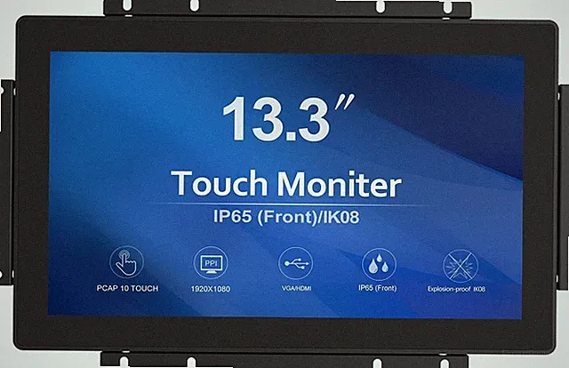 GreenTouch 13.3 Inch Touch Screen Monitor Open Frame Touch Monitor USB DVI VGA