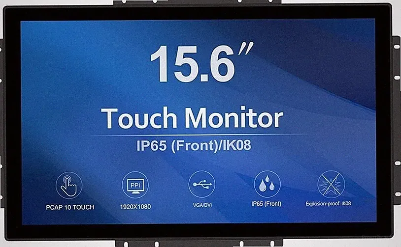 GreenTouch 15.6 Inch Touch Screen Monitor Open Frame Touch Monitor USB DVI VGA