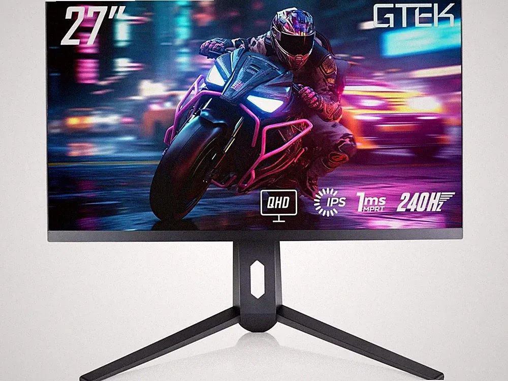 GTek 240Hz 2K Gaming Monitor, 27 Inch Display Full WQHD 2560 x 1440P, Extreme Lo