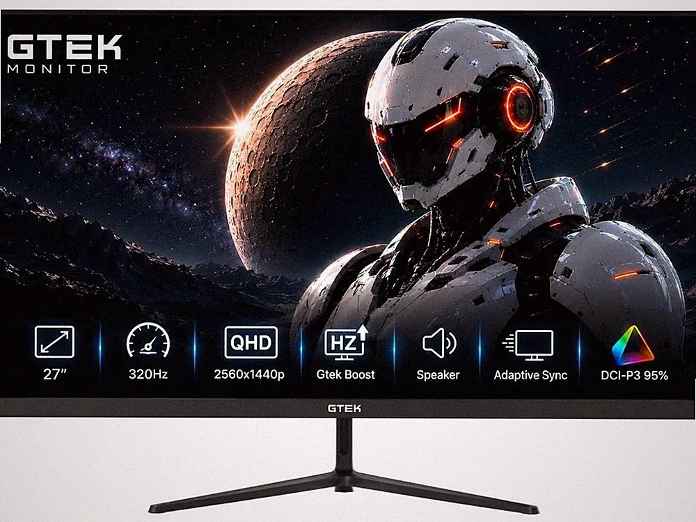 GTek 27" 320Hz Gaming Monitor, 2K QHD 2560 x 1440P 300Hz PC Computer Monitor, 1m