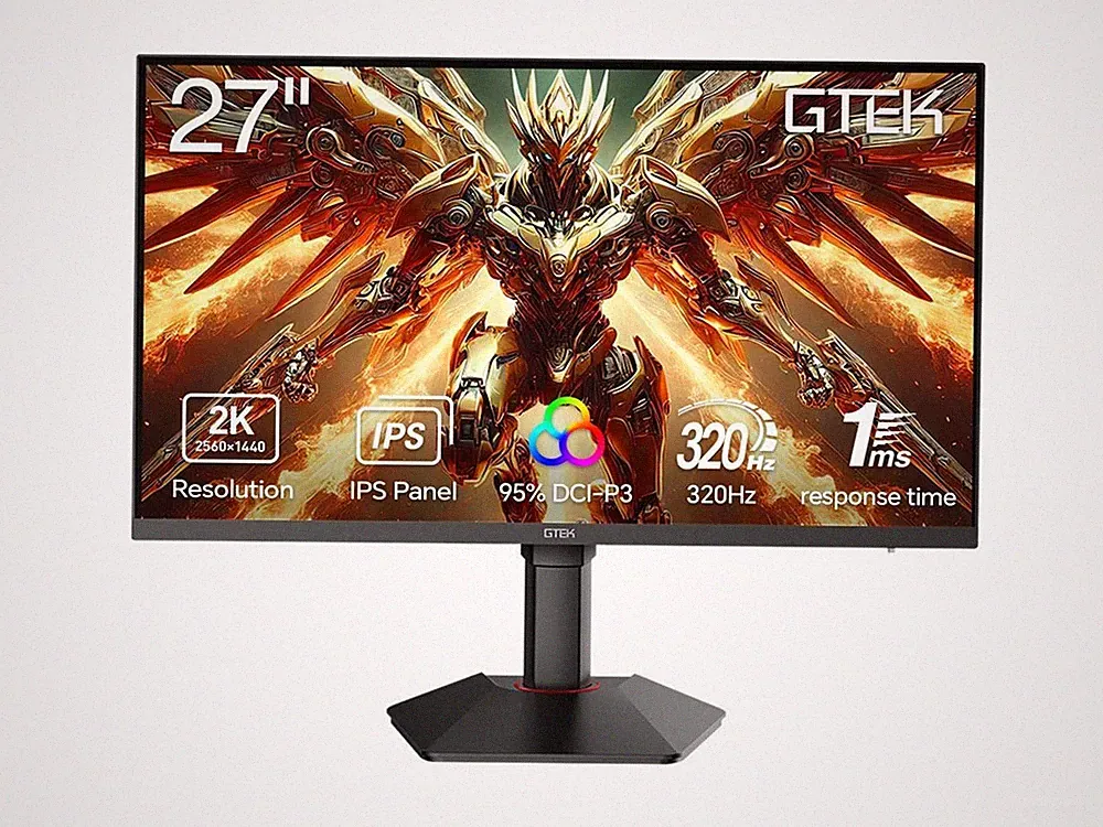 GTek 320Hz Gaming Monitor, 27 Inch Frameless Display 2K QHD 2560X1440P Fast IPS
