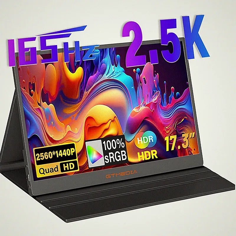 GTMEDIA 165Hz 2.5K Portable Gaming Monitor 17.3" 2560x1440 QHD Extender Screen
