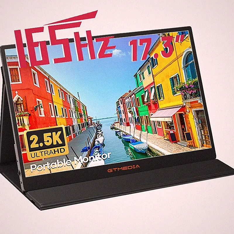 GTMEDIA 165Hz 2.5K Portable Gaming Monitor 17.3" QHD Laptop Extender Screen HDMI