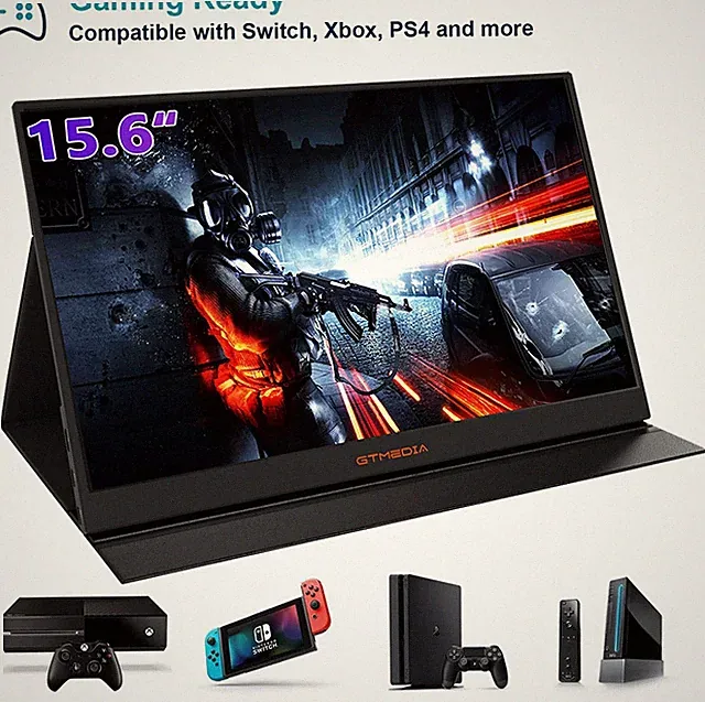 GTMEDIA S15 15.6" Portable Monitor Laptop Second Screen Extender for Xbox/PS4/5