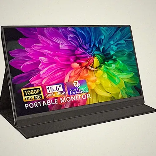 HAMTYSAN PORTABLE MONITOR 15.6" FHD 1080P HDMI EXTERNAL MONITOR - BLACK