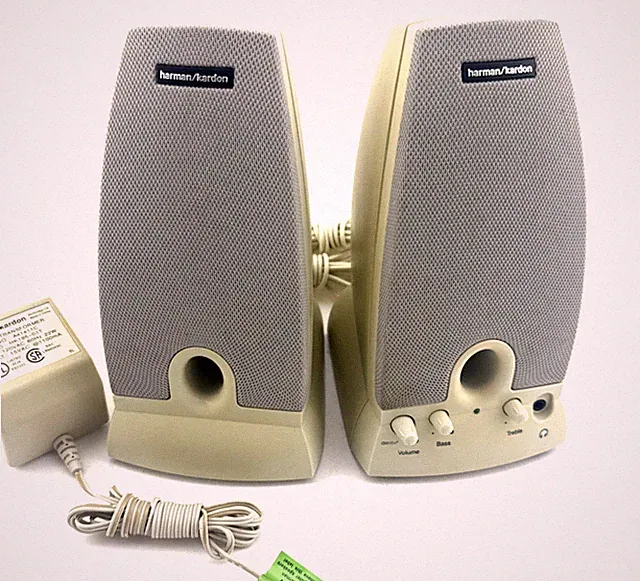 Harman Kardon HK195 Multimedia Computer Speakers Retro PC Audio Tested
