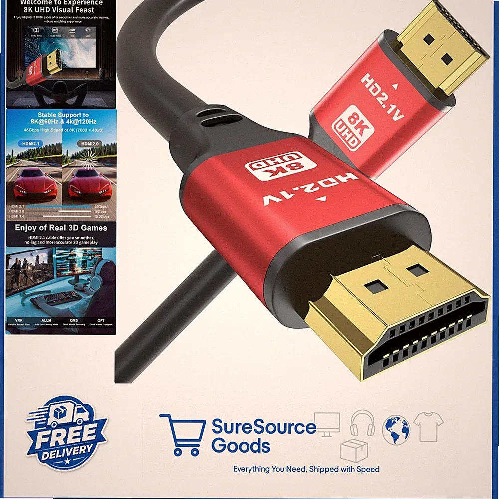 HDMI 2.1 Ultra High Speed Cable 1.5FT 8K60Hz 4K120Hz for Gaming Monitor