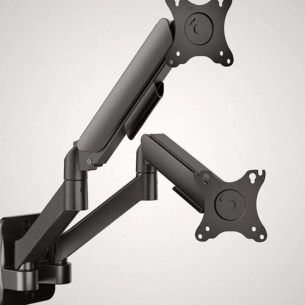 Height Adjustable Mechanical Extended Arm Dual Monitor Wall Mount Full Motion...