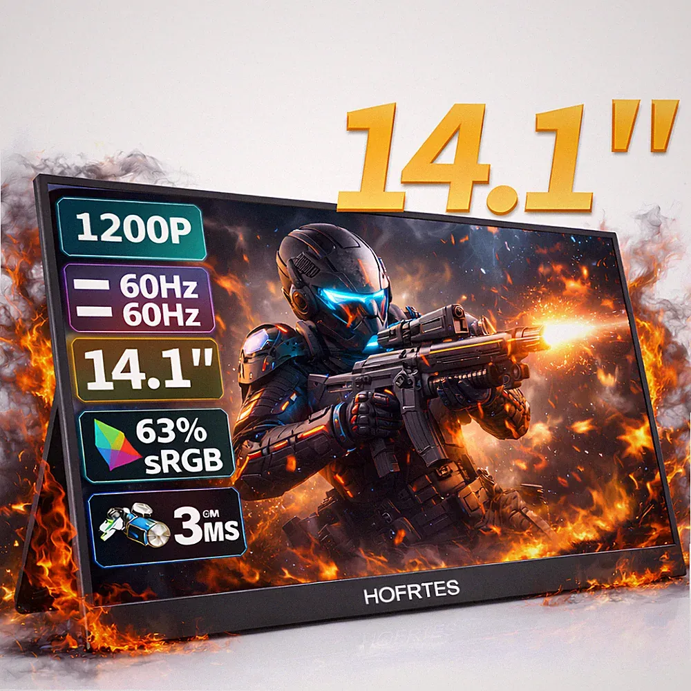 HGFRTEE 14.1 Portable Gaming Monitor 1920x1200 IPS HDR FreeSync External Screen