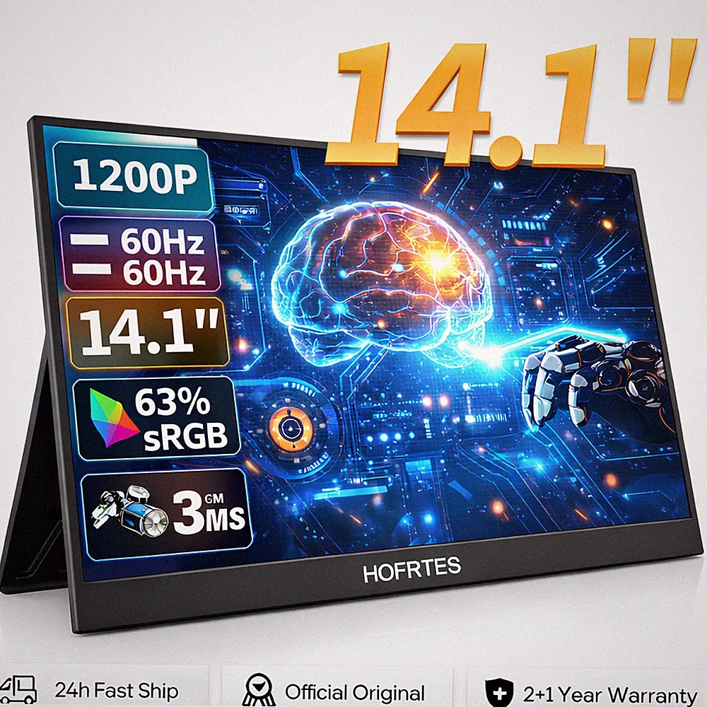 HGFRTEE 14.1" Portable Monitor 1920x1200 FHD IPS Second Screen for Laptop Gaming
