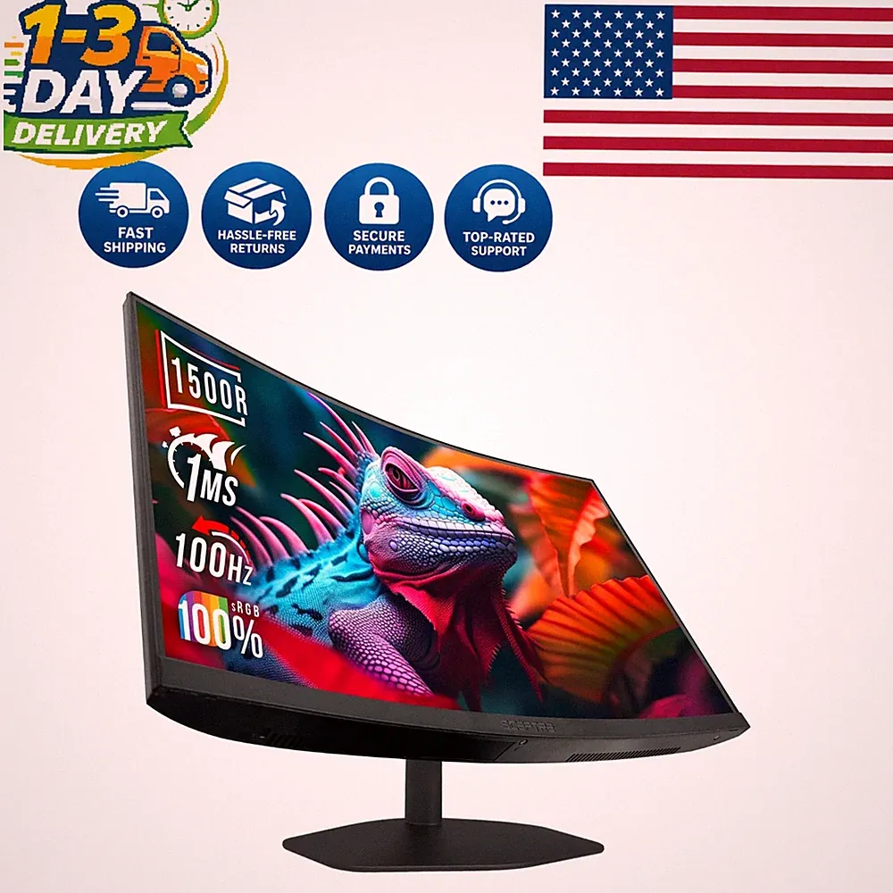 High-Performance 27" Curved Monitor with Fast 1ms Response & 178° Viewing Angle