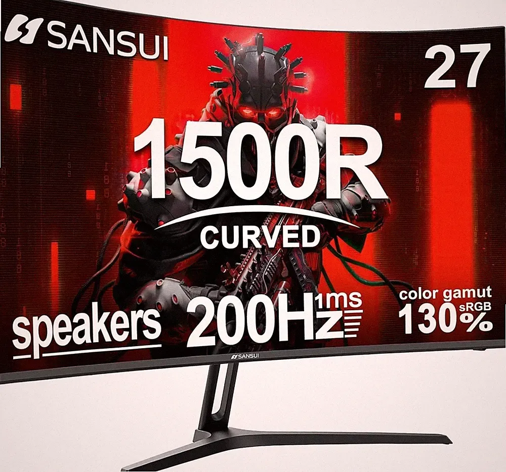 High-Performance 27 Inch Curved FHD Monitor | 200Hz | FreeSync with VESA Mount