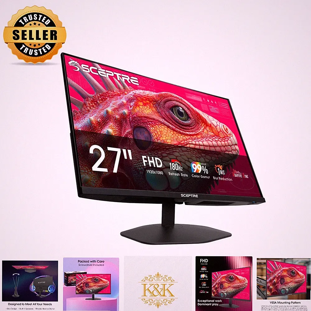 High-Performance 27-Inch Gaming Monitor: 180Hz, 94% sRGB, Built-in Speakers