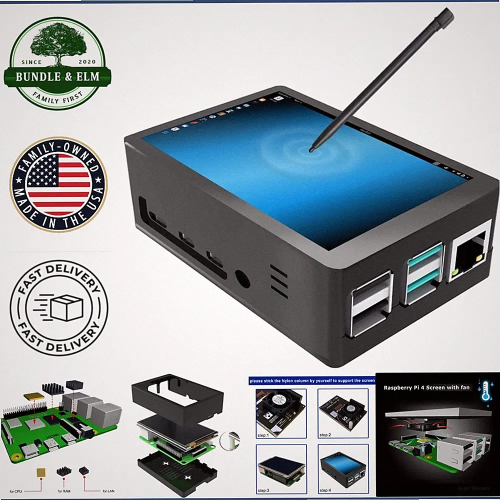 High-Resolution 3.5 Inch Touch Monitor for Raspberry Pi 4 with HDMI Connectivity