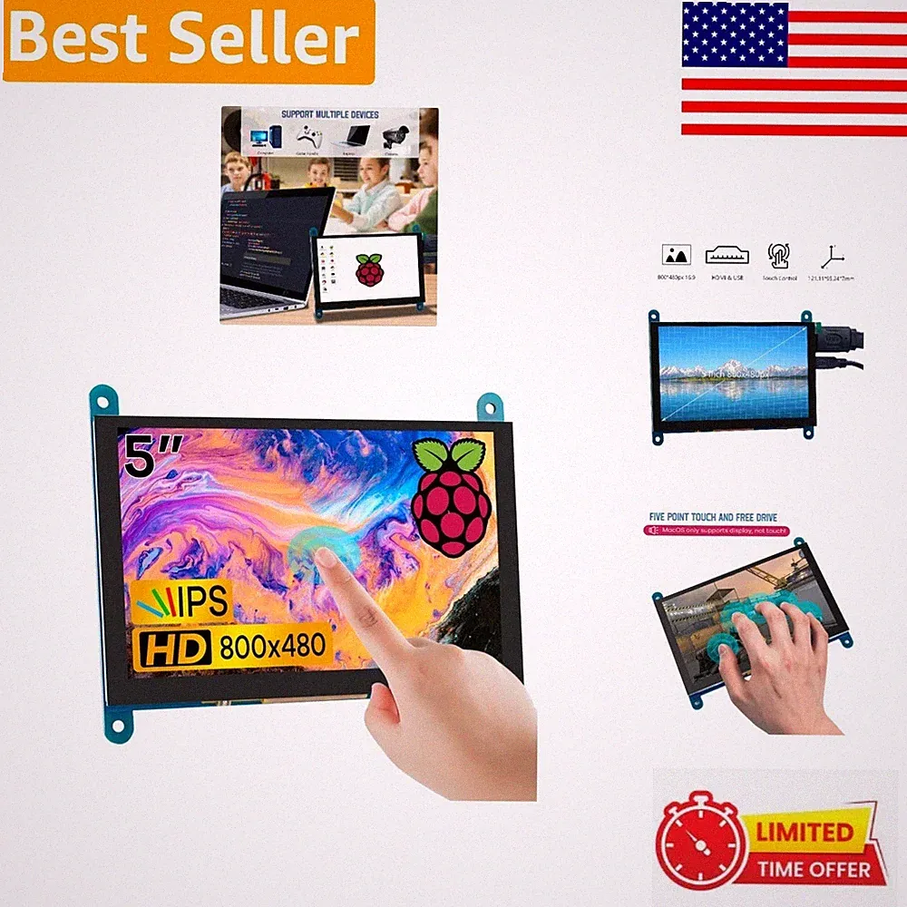 High-Resolution 5 Inch IPS Touch Screen HDMI Monitor - Perfect for DIY Projects
