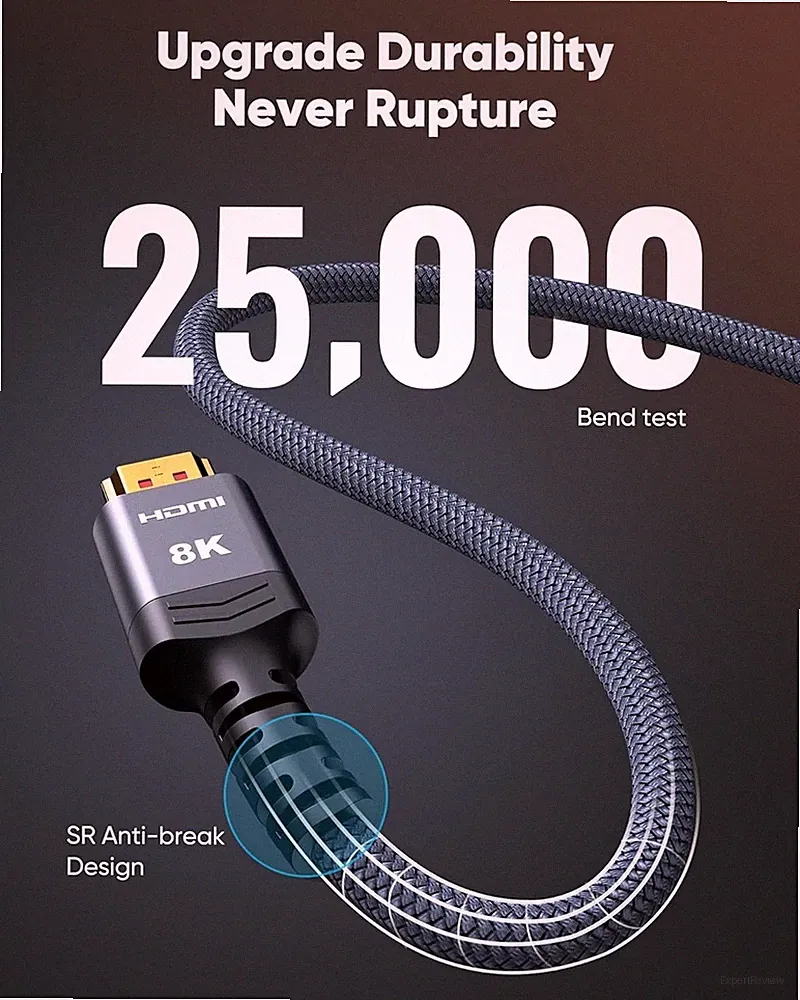 Highwings Long 8K HDMI Cable 25FT 48Gbps, 2.1 High Speed Gaming Cord 4K@120Hz 8K
