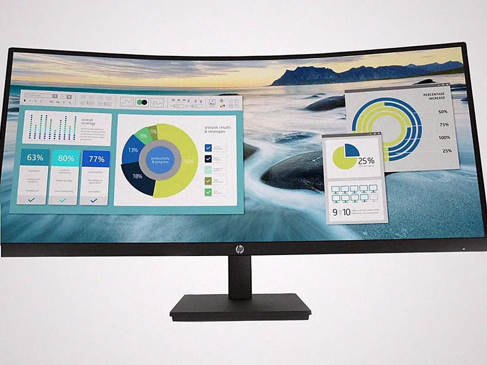 HP 34" 100 Hz VA UWQHD Gaming Computer Monitor HDMI, DisplayPort, USB-C P34hc G4