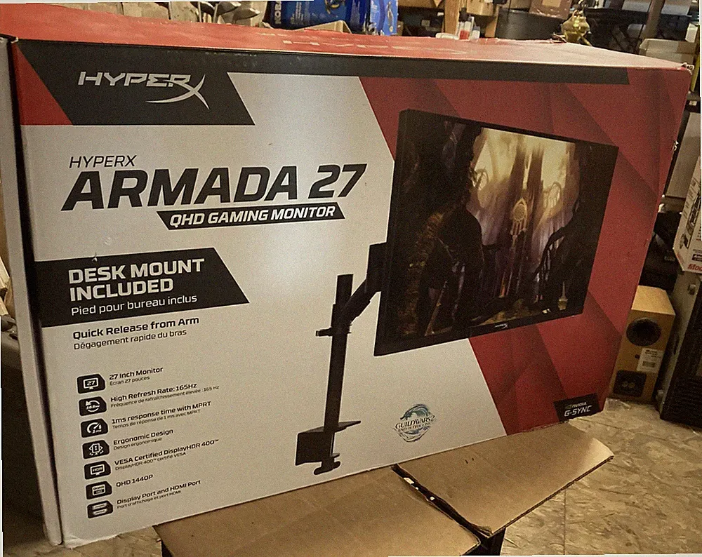 HP HyperX Armada 27" QHD IPS Gaming Monitor 165 Hz, HDMI, DisplayPort G-SYNC