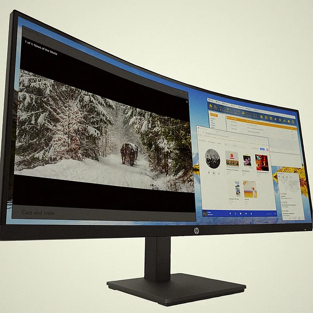 HP M34d 34” WQHD Curved LED Gaming Monitor with FreeSync Technology- New