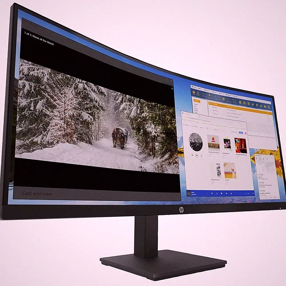 HP M34d 34” WQHD Curved LED Gaming Monitor with FreeSync Technology- New